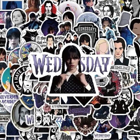 Wednesday Addams Assorted Stickers - Picture 1 of 10